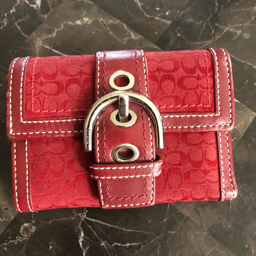 Used red Coach wallet.